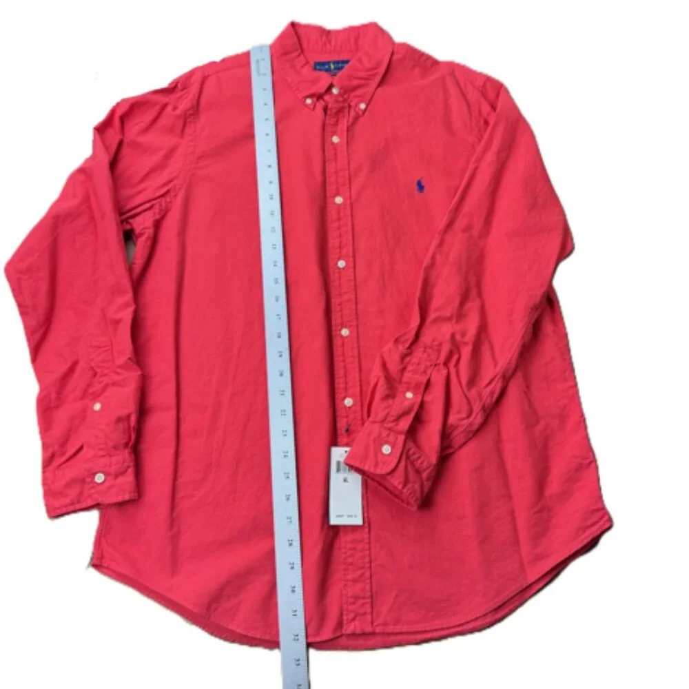 Ralph Lauren Classic Fit Button-Down Shirt XL Red NWT Cotton Polo - Picture 4 of 5